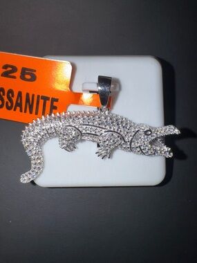 Iced Out Alligator Pendant | Moissanite | 925 Sterling Silver | Hip Hop Jewelry